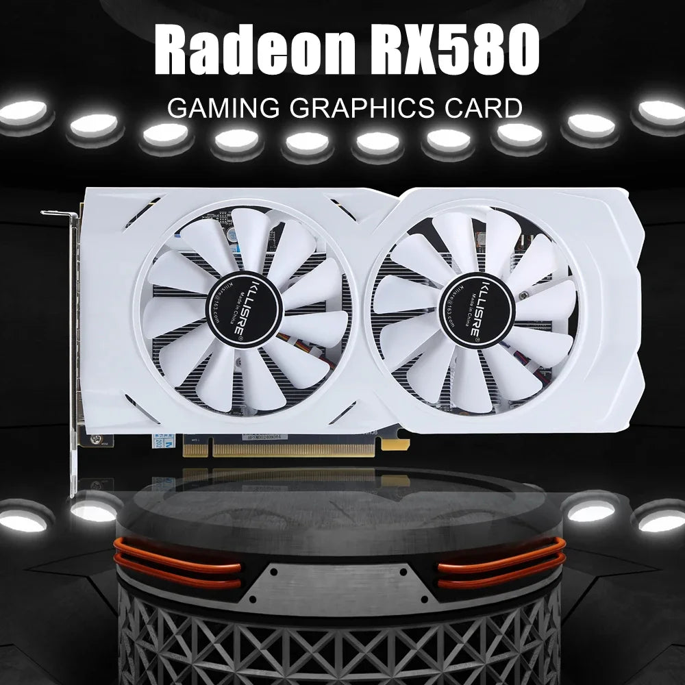 Kllisre Graphics Cards white RX 580 8GB GDDR5 GPU Video Card 256Bit 2048SP Computer RX580