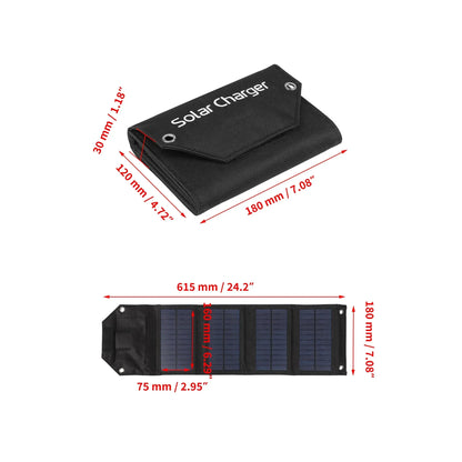 60W-100W Solar Panel 4/5/6 Fold Portable Power Supply Outdoor Emergency USB Mobile Phone Charging with 3 USB Output Cable