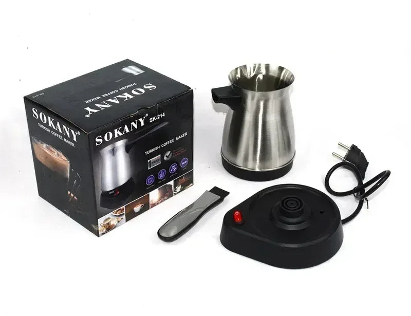 600W Turkish Electric Coffee Maker, 500ml Detached Italian Moka Pot, Stainless Steel Material, Arabic Portable Espresso Machine