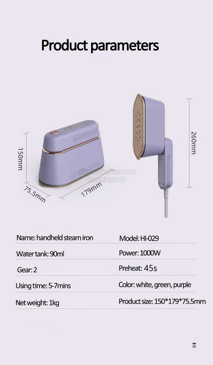 DAEWOO Portable Steam Iron Mini Electric Garment Steamer Clothes Hanging Machine For Travel Business Trip HI-029