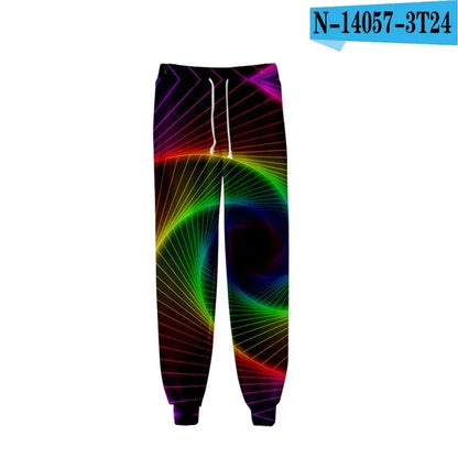 New Hot Sale 3D Print Tie Dye Pink and Green Pants Colorful Psychedelic Trousers Streetwear Men/Women Sweatpants