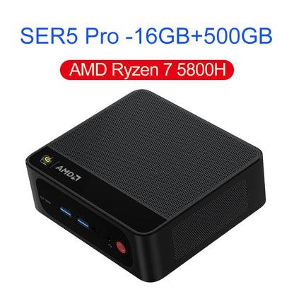 Beelink Mini PC SER5 Max AMD R7 6800U 7735HS R5 5500U R3 3200U 16G 500G NVME Windows Type-C Triple Screen Gamer Mini Computer