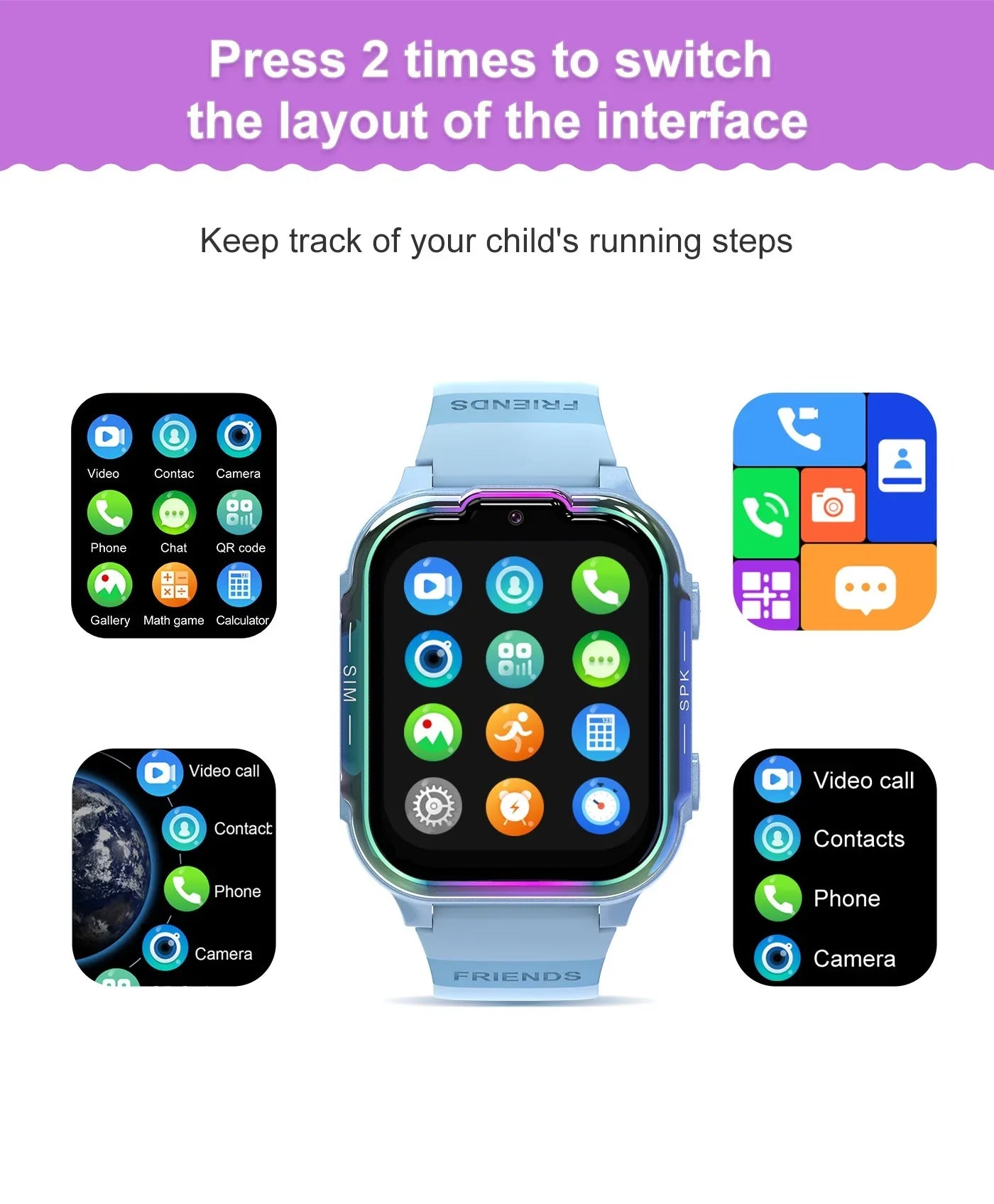 Full Netcom DH20 Children's Smart Watch 4G Video Call Positioning Card Student Phone Watch