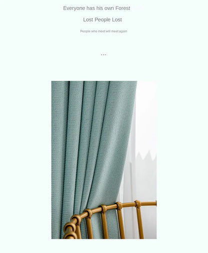 Modern Simple Balcony Drapes Light Luxury Bedroom Thick Blackout Curtain Large Area Bay Window Curtains Home Living Room Drape