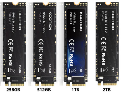 KOOTION SSD NVMe M.2 2280 2TB 1TB 512GB 256GB Internal Solid State Hard Disk PCIe 3.0x4 Gen3 M2 SSD Drive for PC Laptop Desktop