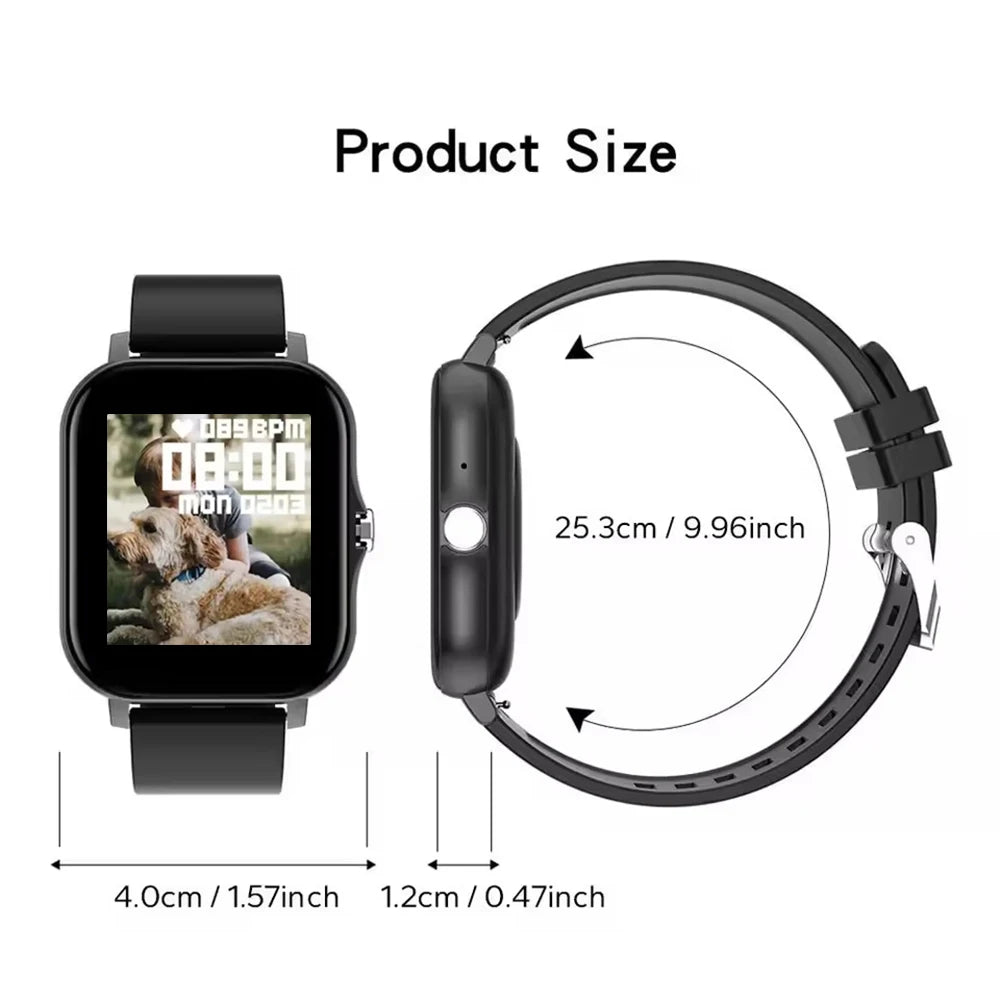 Nouvelle montre connectée compatible Android et iOS, écran couleur 1,44 pouce, appels Bluetooth, surveillance de l'oxygène sanguin et de la pression artérielle, pour femmes et hommes.