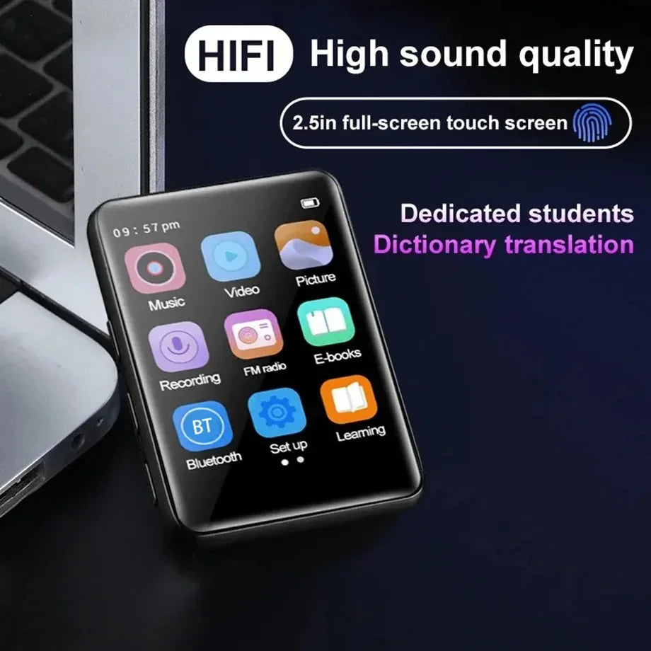 Portable MP3 Player Bluetooth 5.0 Music Stereo Speaker Mini MP4 Video Playback With LED Screen FM Radio Recording For Walkman