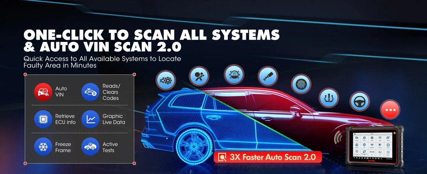 Autel MaxiPRO MP900TS OBD2 Scanner TPMS Diagnostic Tool ECU Coding, Active Test, 40+ Services, CAN FD&DOIP Upgraded of MK808S-TS