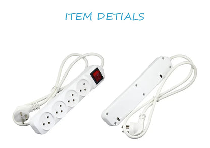 Melery Power Strip Israel Plug Outlets 3/4/5 Way AC Electric Switched Sockets 16A Wire Extension Cord Wall Mounted Home Office