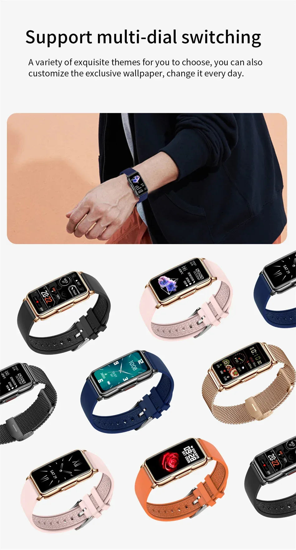 Bluetooth Connected Phone Smart Watch Women Men Music Fitness Sports Bracelet Sleep Monitor Man Waterproof Smartwatch Women+Box