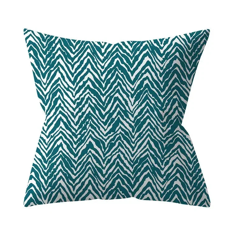 Housse de coussin bleu turquoise, coussins décoratifs pour canapé, housses de coussin géométriques en polyester, 45 x 45 cm, coussins décoratifs, taies d'oreiller simples