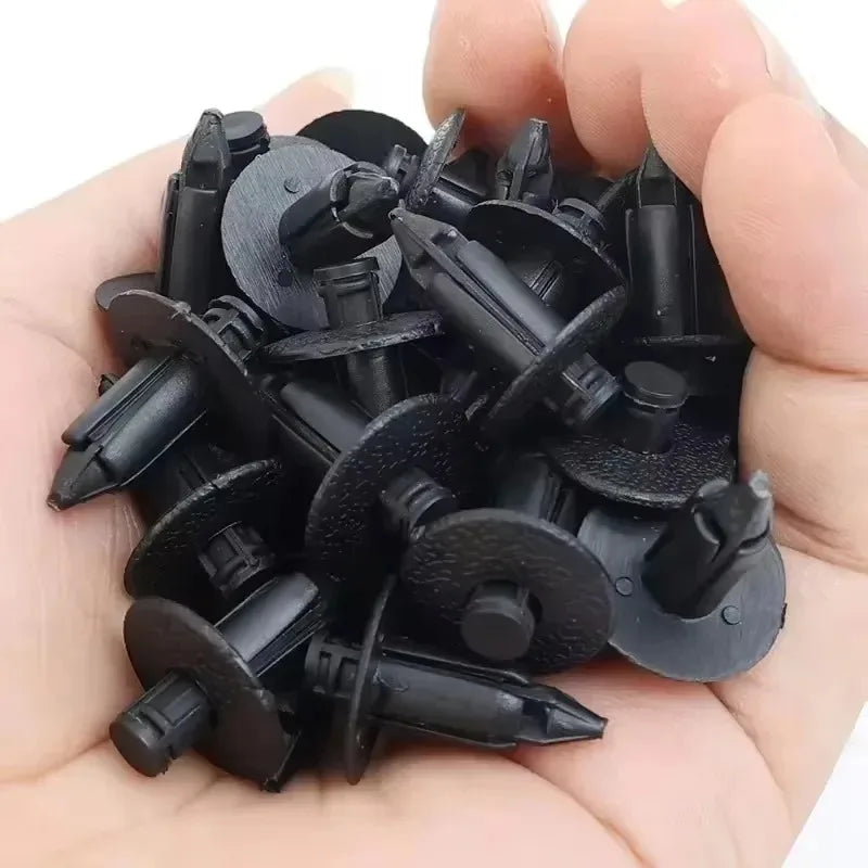 Car 8mm/6mm Hole Plastic Rivets Fastener Push Clip Black Auto Vehicle Door Trim Panel Retainer Fastener Clip Car Accessories