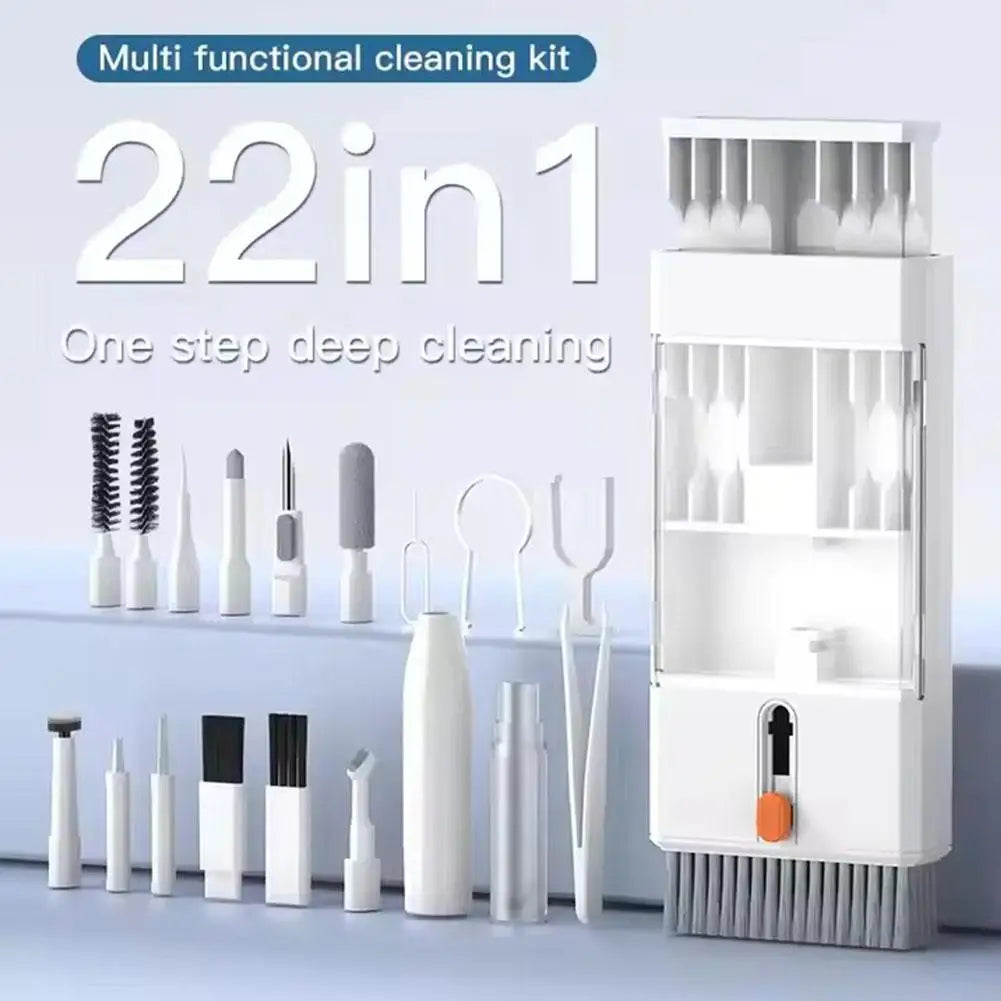New 22-in-1 Multi-Functional Cleaning Kit 1 Step Deep Clean Set Keyboard Brush Earphone Screen Cleaner Electronics Accessories