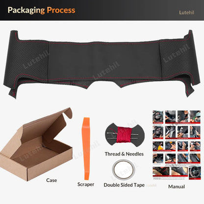 For Seat Ibiza 2004 2005 2006 Custom Car Steering Wheel Braid Cover Hand Sewing DIY Artificial leather Suede Car Accessories by PDG ibma
