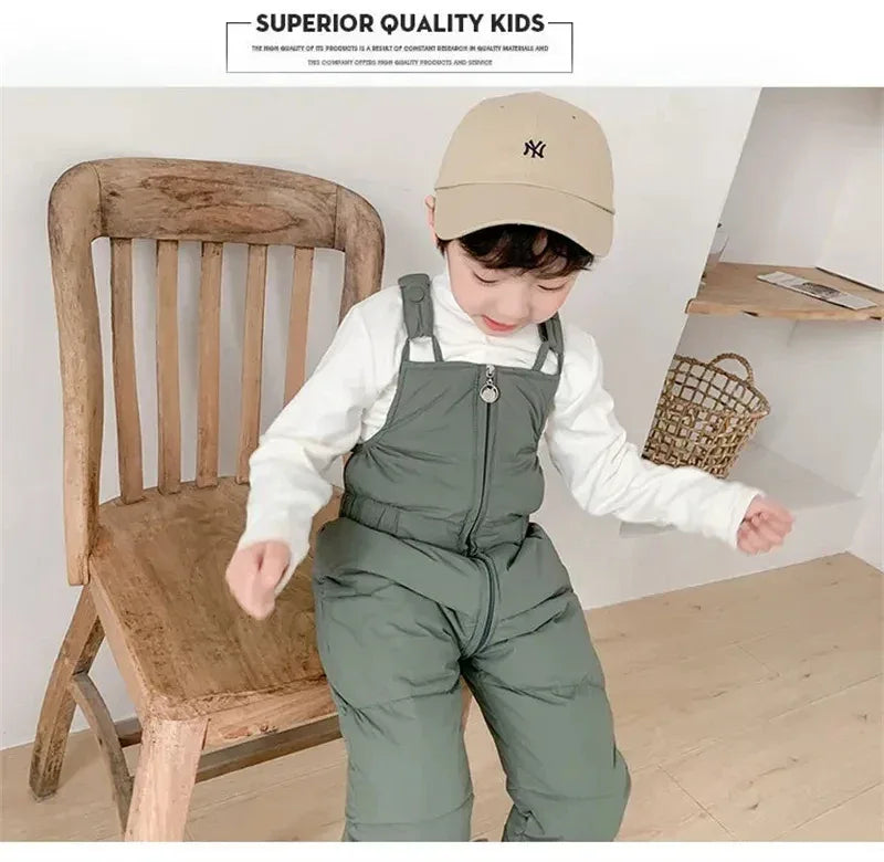 Children Thicken Warm Rompers Boys Girls Autumn Winter Down Pants Kids High Quality Down Trousers Baby Casual Cotton Trousers