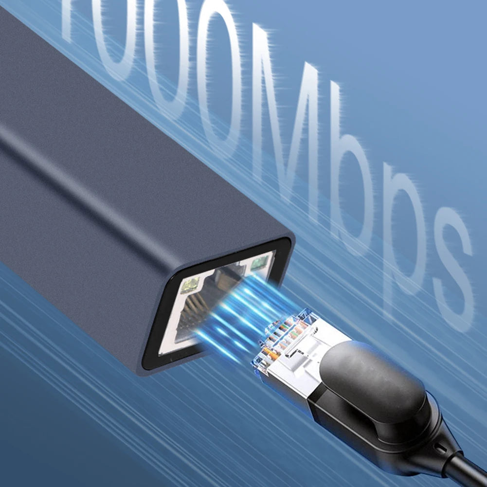 Type-C To RJ45 Gigabit Ethernet Type-C To Ethernet Adapter 10/100/1000Mbps USB Network Card Aluminum Alloy for Computer Desktop