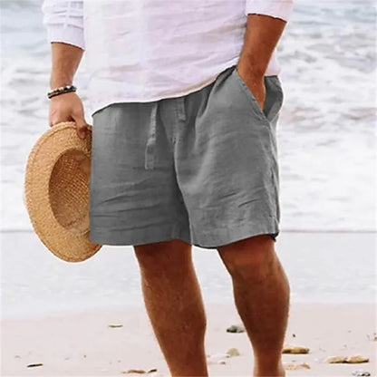 2025 Linen fabric summer Sports Shorts Men Beaching Shorts pocket Bodybuilding Sweatpants Fitness Jogger Running Gyms Men Shorts