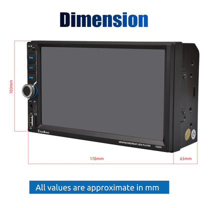 7 Inch HD Touch Screen Car Radio 2 Din High Quality Video Player Wince Wireless CarPlay Android Auto Bluetooth Rear Camera