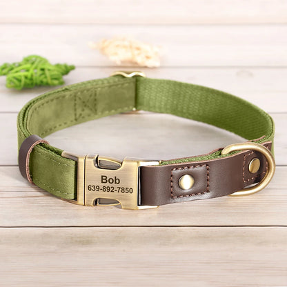 Free Custom PU Leather Dog Collar Engraved Dog Collars Adjustable Pet Buckle ID Necklace Durable for Small Medium Large Dogs Pug