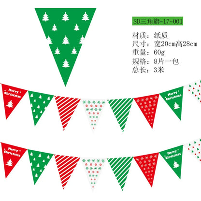 Christmas Banner Tree Ornaments Merry Decoration for Home 2025 Santa Claus Pendant Xmas Gifts New Year 2026 Flag Party Pulling