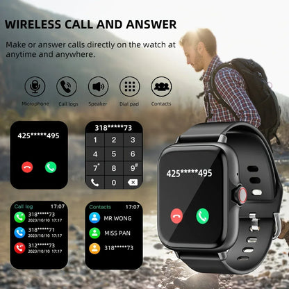 2025New Upgrad Smart Watch For Men Women 1.83Inch Full Touch Display BT Call Sports Monitoring SmartWatch For Android&IOS Phone
