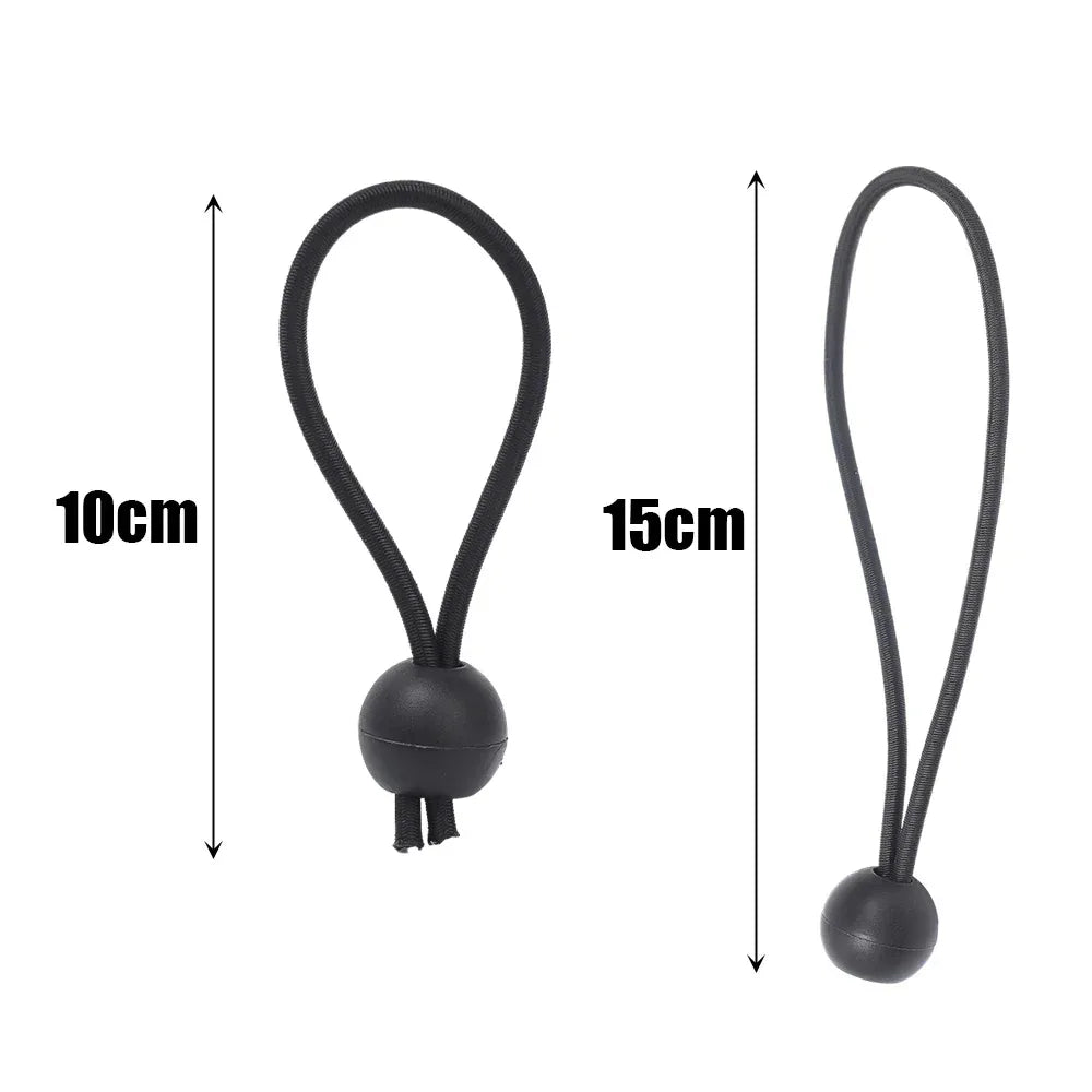 50/10pcs Bungee Ball Tarps Canvas Tarpaulin Flagpole Ties Cord Ends Elastic Rope Lace Fixed Boat Pole Camping Tent Accessories