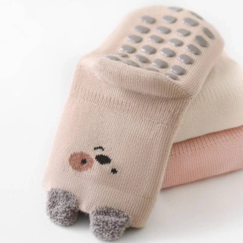 Children's Socks For Girls Boys Cotton Fashion Autumn Winter Kids Boy Girl Sock Cute Soft Baby Toddler Home Sock Anti Slip 3-5Y