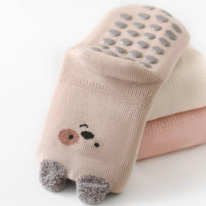 Children's Socks For Girls Boys Cotton Fashion Autumn Winter Kids Boy Girl Sock Cute Soft Baby Toddler Home Sock Anti Slip 3-5Y