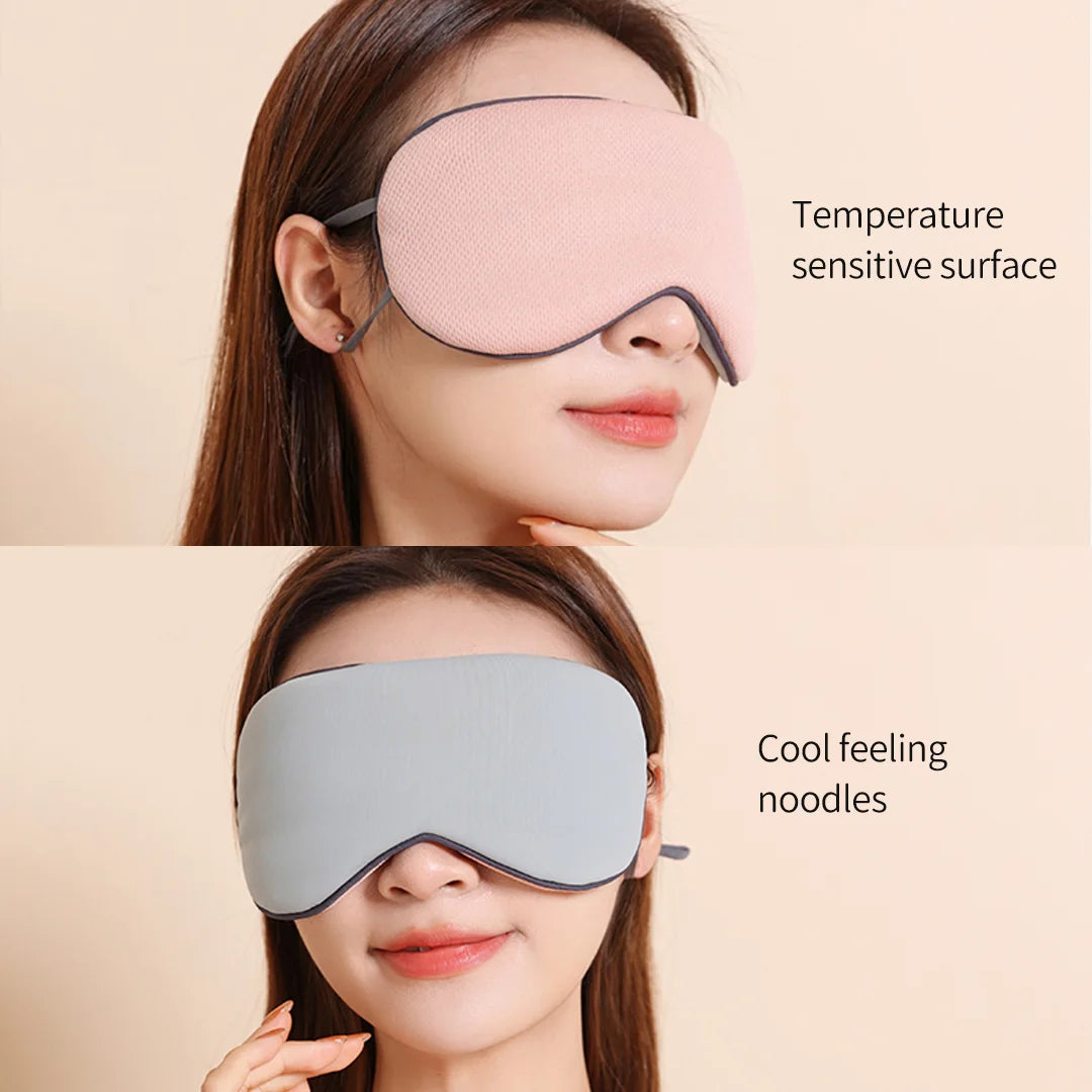 Jordan&Judy Sleeping Eyes Mask Warm and Cool Double-sided Available with Adjustable Strap Blocks Light Reduces Puffy Eyes Gifts