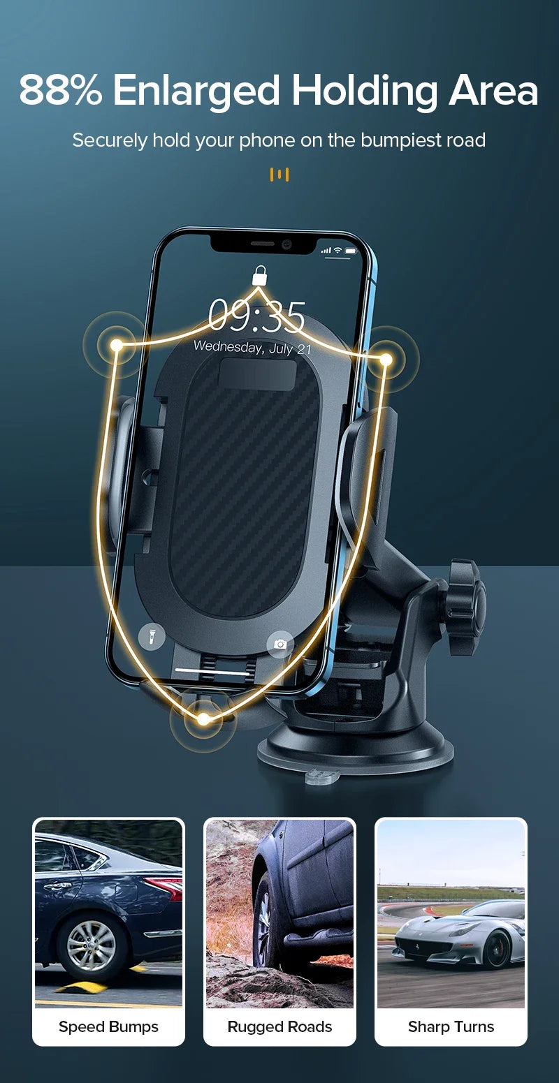 AUFU Sucker Car Phone Holder Smartphone Mount Stand GPS Telefon Mobile Cell Support For iPhone 15 14 13 Pro Max Xiaomi Samsung
