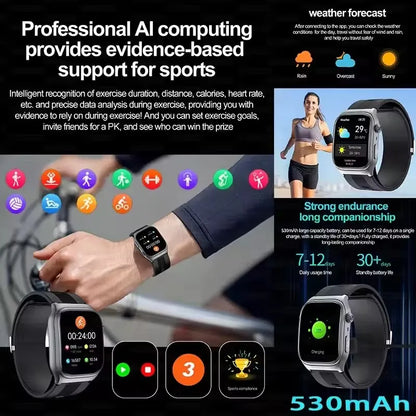 Sapphire Glass Air Pump Airbag Test Three High Smart Watches Men ECG Heart Rate Blood Pressure Health Tracker NFC Smartwatch