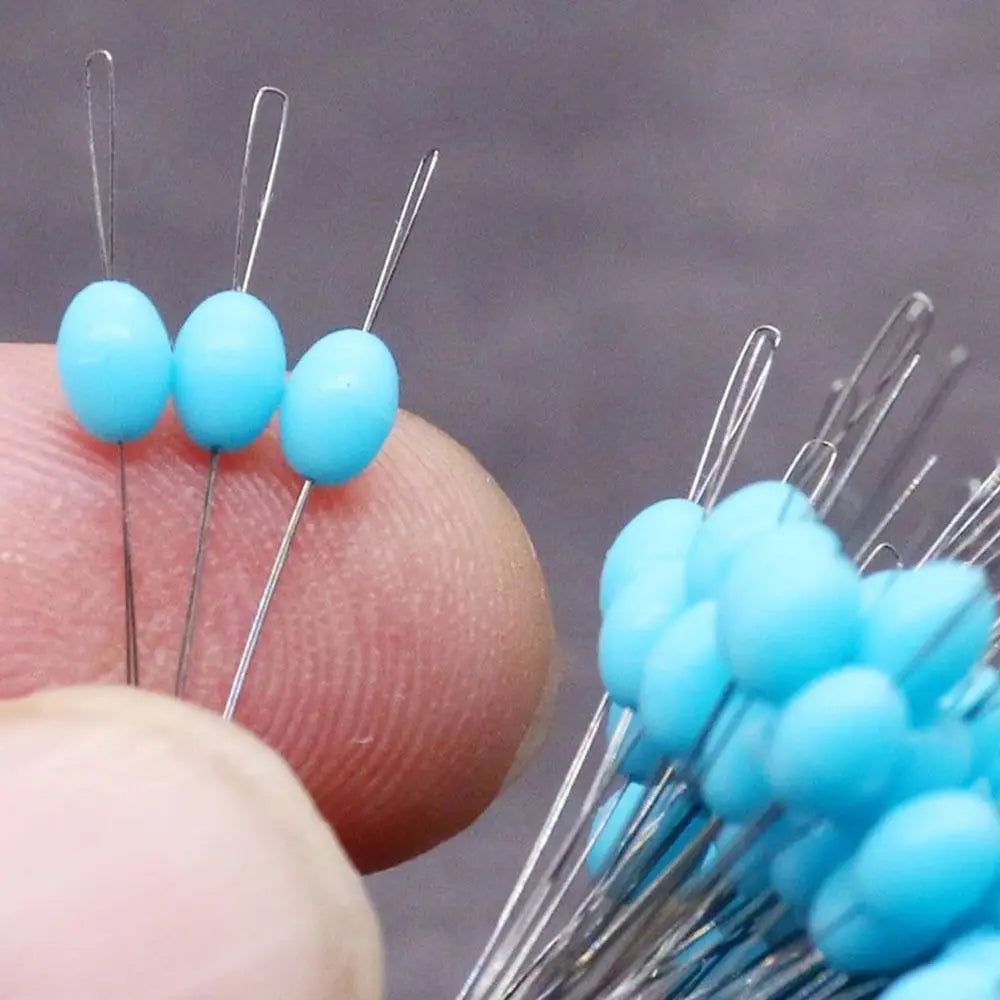 100pcs/Pack S/LOlive Float Fishing Bobber Silicone Stopper Red/Blue Space Bean Connector Line Resistance Fishing Accessories