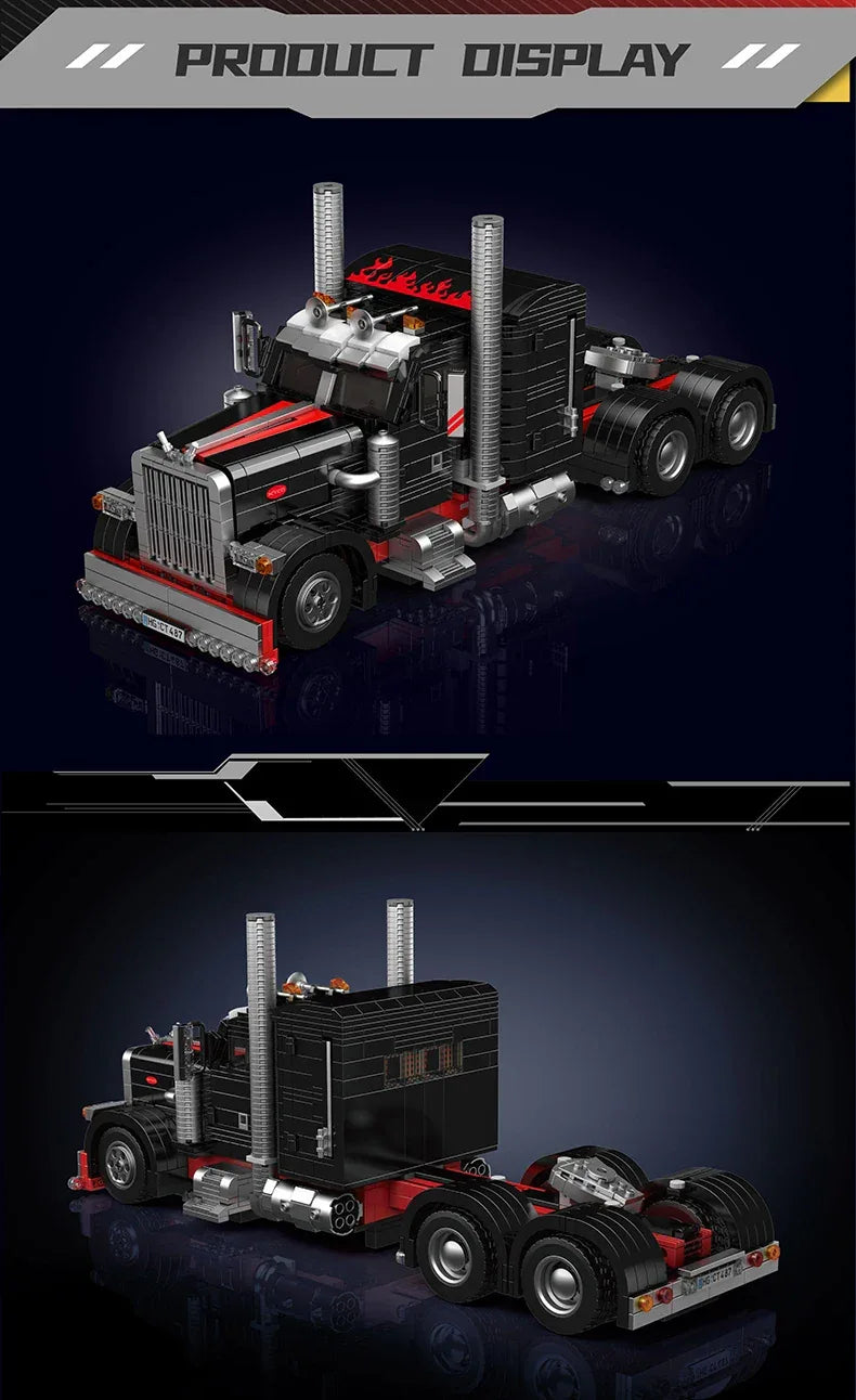 Mould King 10037 Technical Car Toys The American Truck Building Block Assembly Car Brick Set Educational Kids Christmas Gift