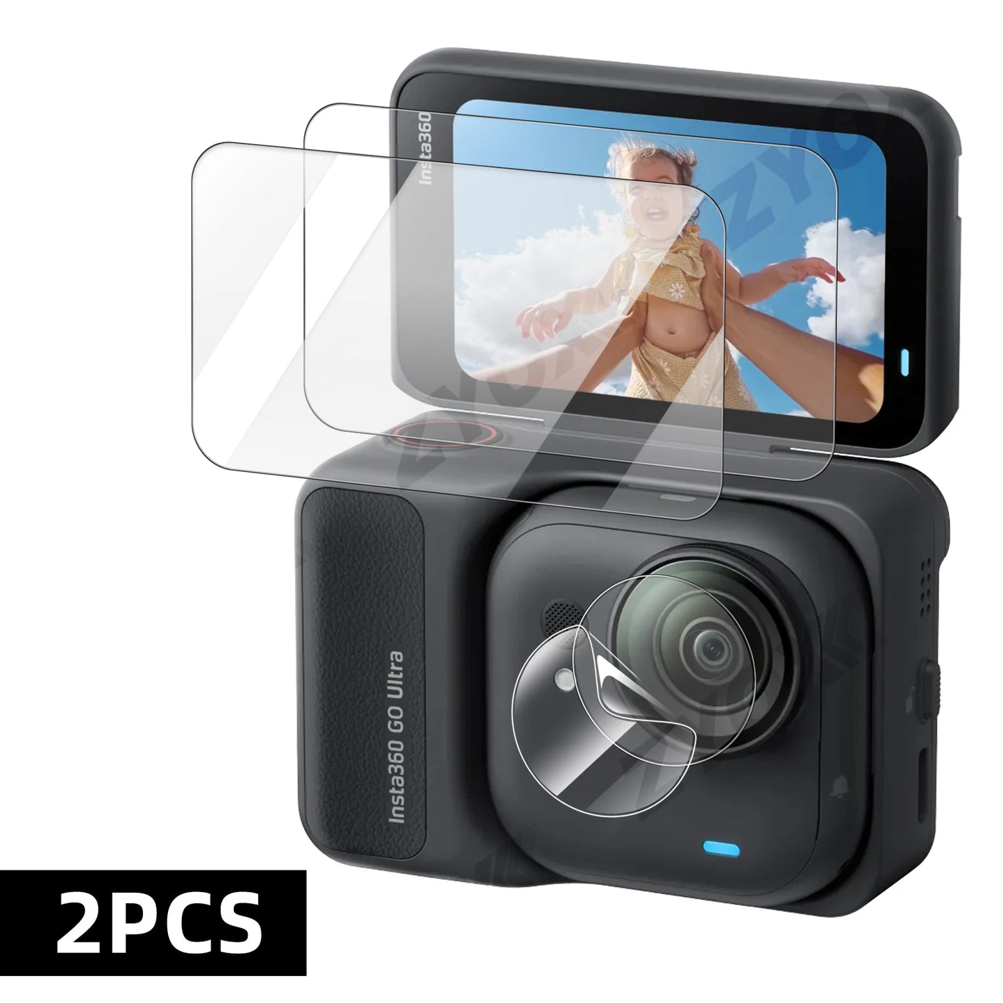 9H Hardness Glass for Insta360 Go Ultra Screen + Lens Protector Clear Ultra-HD Tempered Glass  Anti-scratch Film Accessories