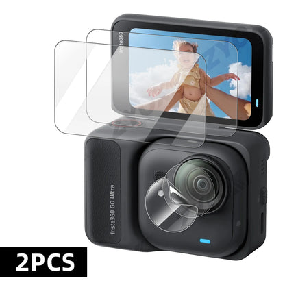 9H Hardness Glass for Insta360 Go Ultra Screen + Lens Protector Clear Ultra-HD Tempered Glass  Anti-scratch Film Accessories