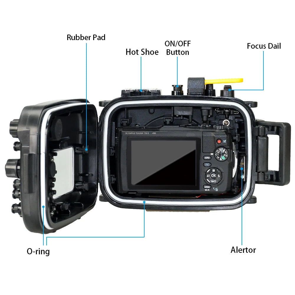Seafrogs Scuba Diving Camera Case Cover For Olympus TG 7 TG 5 TG 6 Underwater Photography Equipment Waterproof Camera Housing 60