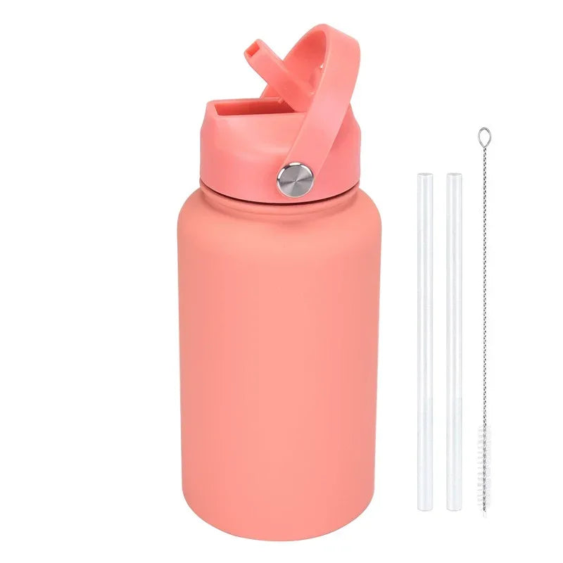 PuraCool Personalised Water Bottle 650ml/22oz Insulated Thermos Customised Tumbler Flask with Straw