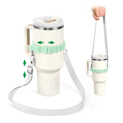 Eary Silicone Portable Water Bottle Carry Strap Handle Adjustable Water Bottle Sling Carrier With Strap Universal Cup Accessory