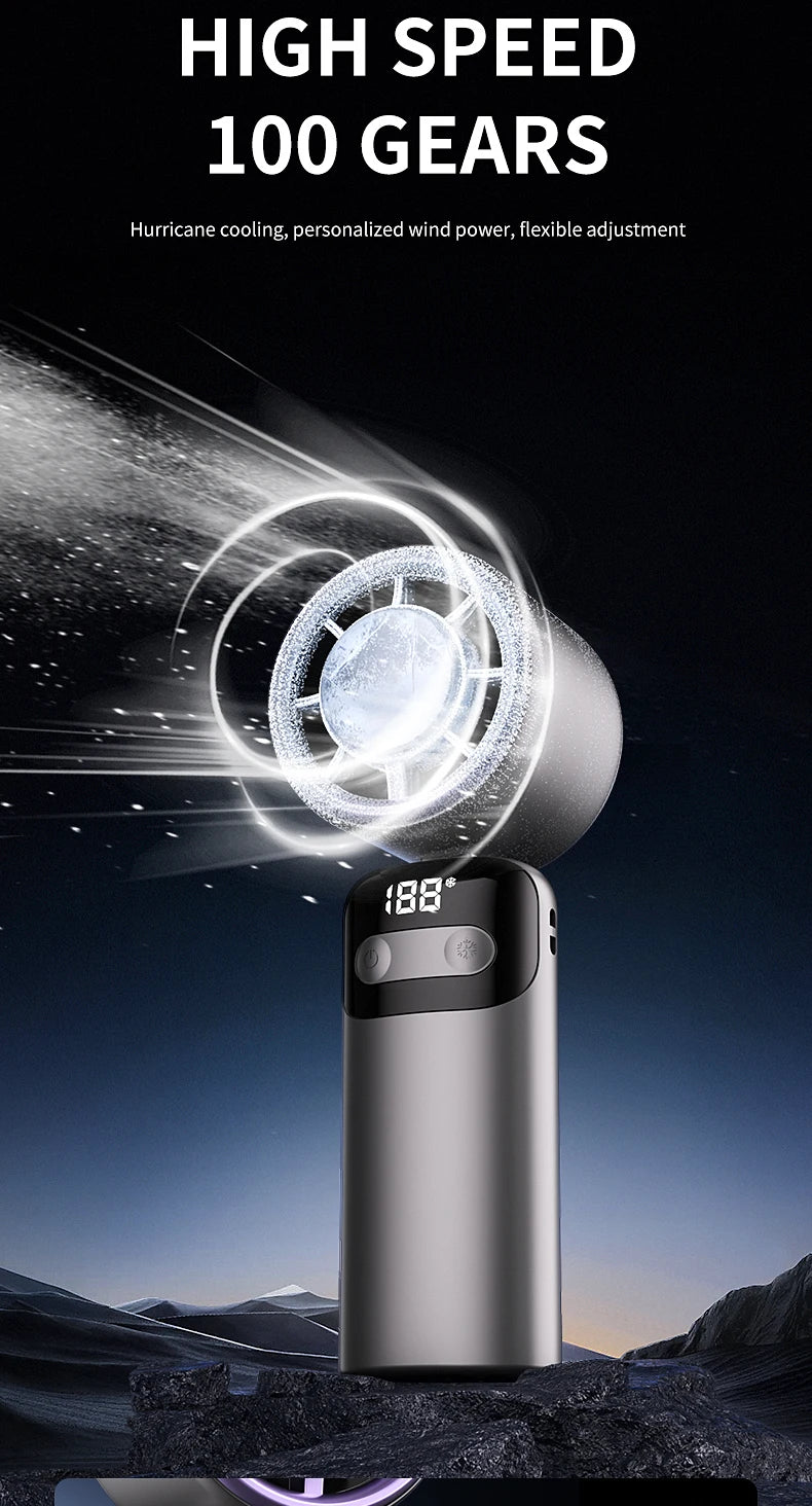 3000mah Semiconductor Refrigeration High-speed Handheld Electric Fan USB Portable Rechargeable Outdoor Small Fan