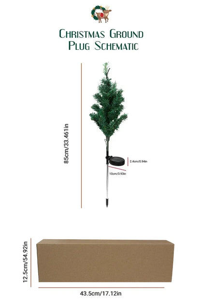 Solar LED Lights Christmas Tree Lawn Lamp Holiday Lantern For House Festive Wedding Courtyard Garden Decoration RGB Light