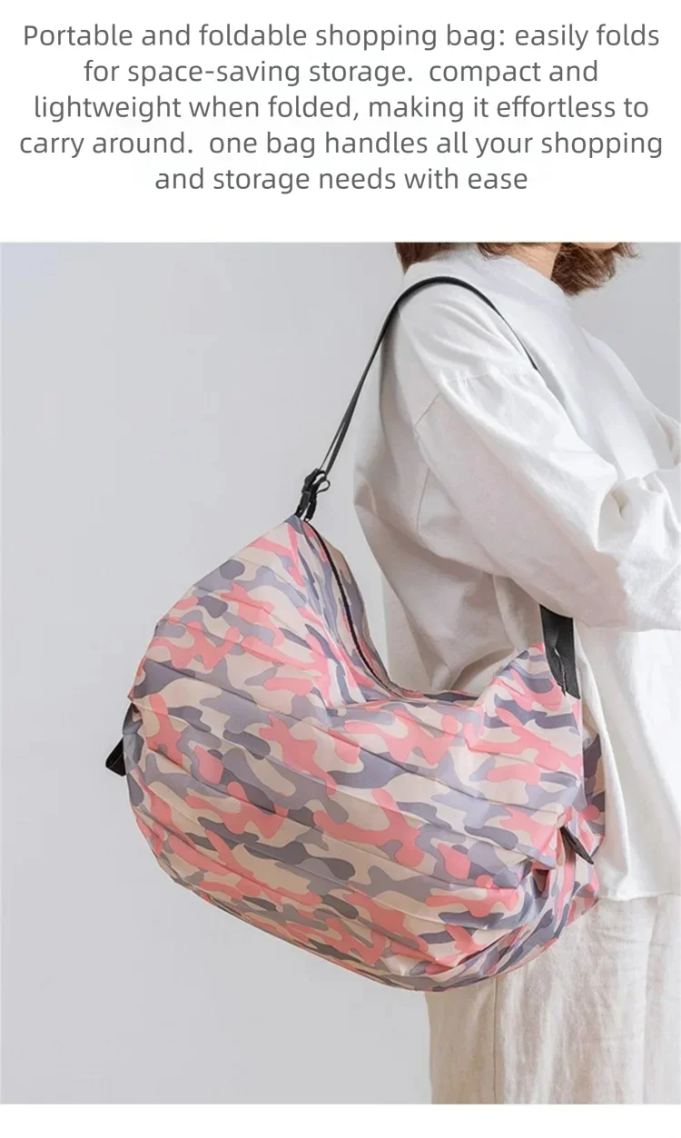 Foldable Eco-friendly Waterproof Storage Bag Portable Handbag for Travel Shopping Bag Travel Essentials Extra Large Capacity