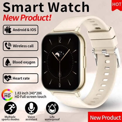 LIGE 2026 New Health Monitor 1.83" HD Screen Fitness SmartWatch Call Reminder Bluetooth Call Waterproof Smart watch Men Women