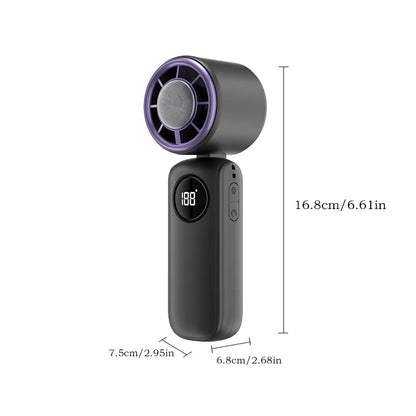 2026 Handheld Portable Cooling Fan 100 Speeds Adjustable Refrigeration Quite Mini Turbo Fan Type-C High Speed Cold Compress Fan