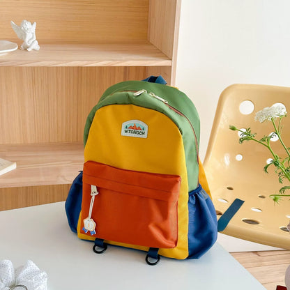 New Embroidery Sun Long Neck Small Dinosaur Backpack Hook Hair Embroidered Cartoon Canvas Kindergarten Children Backpack