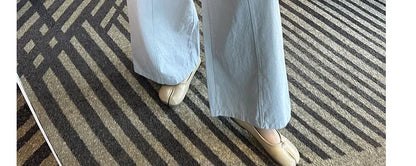 Summer Pregnant Woman Washed Cotton Trousers High Waist Ankle-length Plus Size Maternity Casual Pants Wide Legs Pregnancy Pants