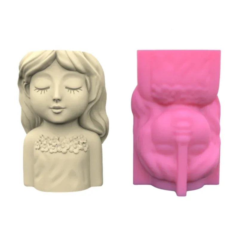 21 Types Nonstick Girls Pen Holder Mold Flower Pot Silicone Mold DIY Crafts Ornament Tool DIY Succulent Planter Mold