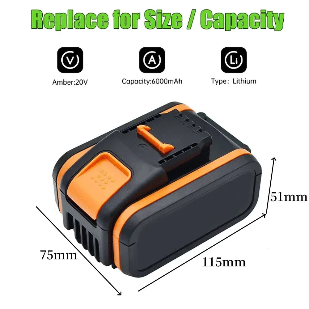 Pour Worx WA3551 4.0-10Ah batterie 20V batterie pour outil électrique sans fil WA3572 WA3553 WX390 batterie de rechange🛒