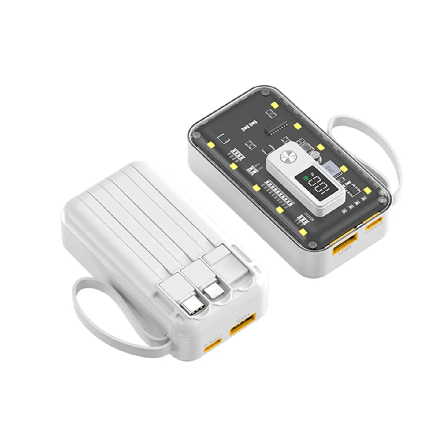 Transparent Mini Power Bank Kit Portable Fast Charging For21700 DIY Kit And Has Future Shape Is violet Battery not Included