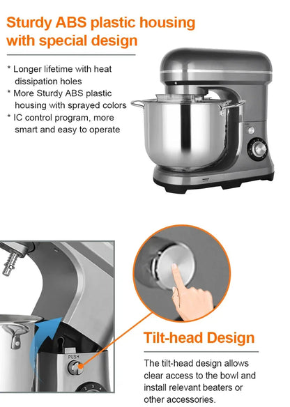 Kitchen 11 Liters Big Capacity Food Mixer 2000w Electric Food Stand Dough Mixer with Stainless Steel Bowl