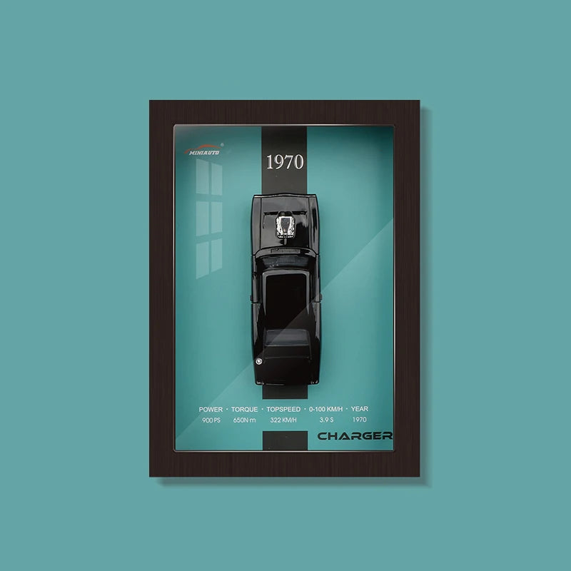 1:32 3D Photo Frame Wall Hanging Paintings Alloy Metal Diecast Model Car Home Trend Toy Decorations Display Valentine's Day Gift